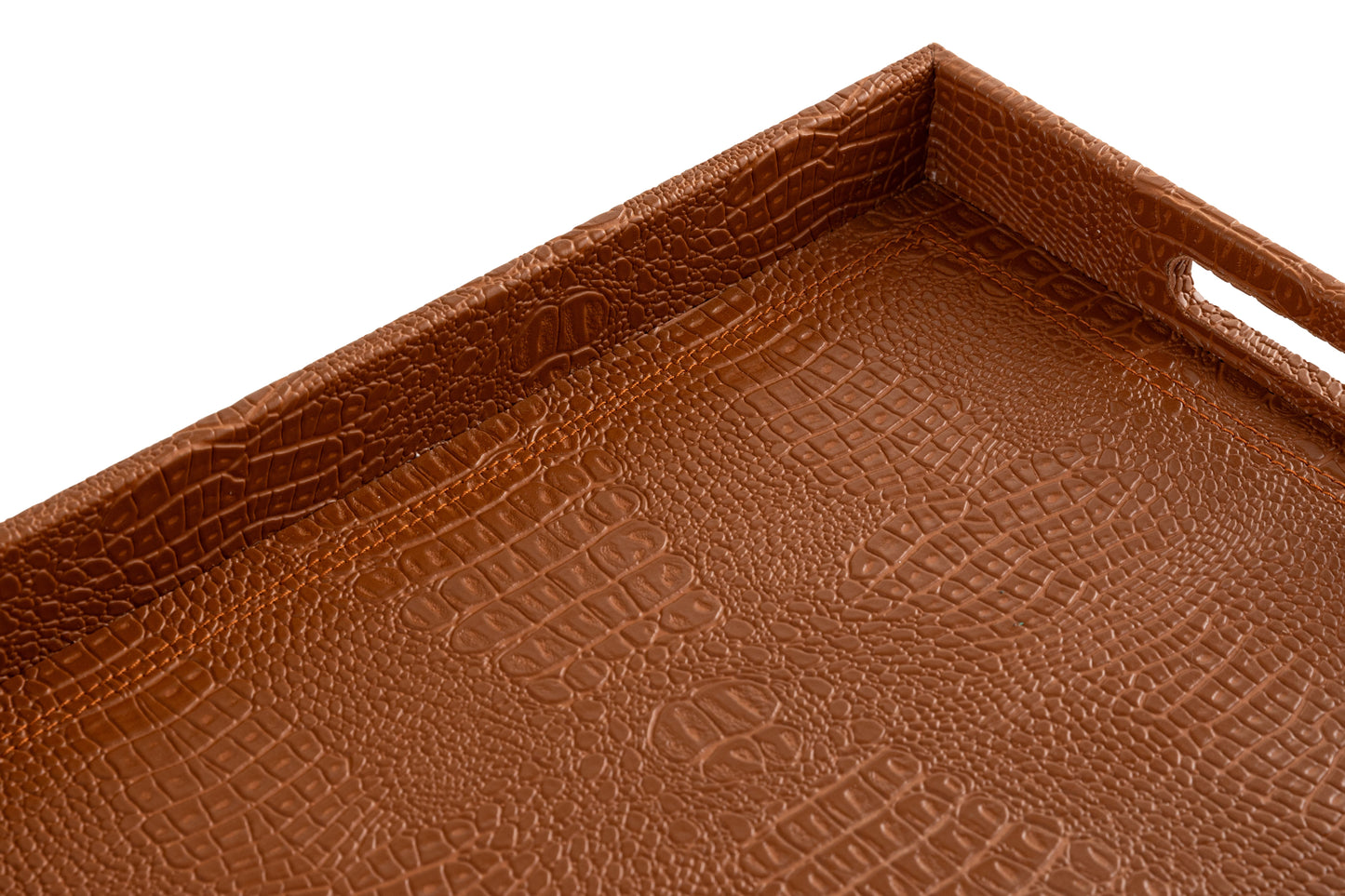 Ambar Luxurious Vegan Leather Serving Tray| Tan Medium