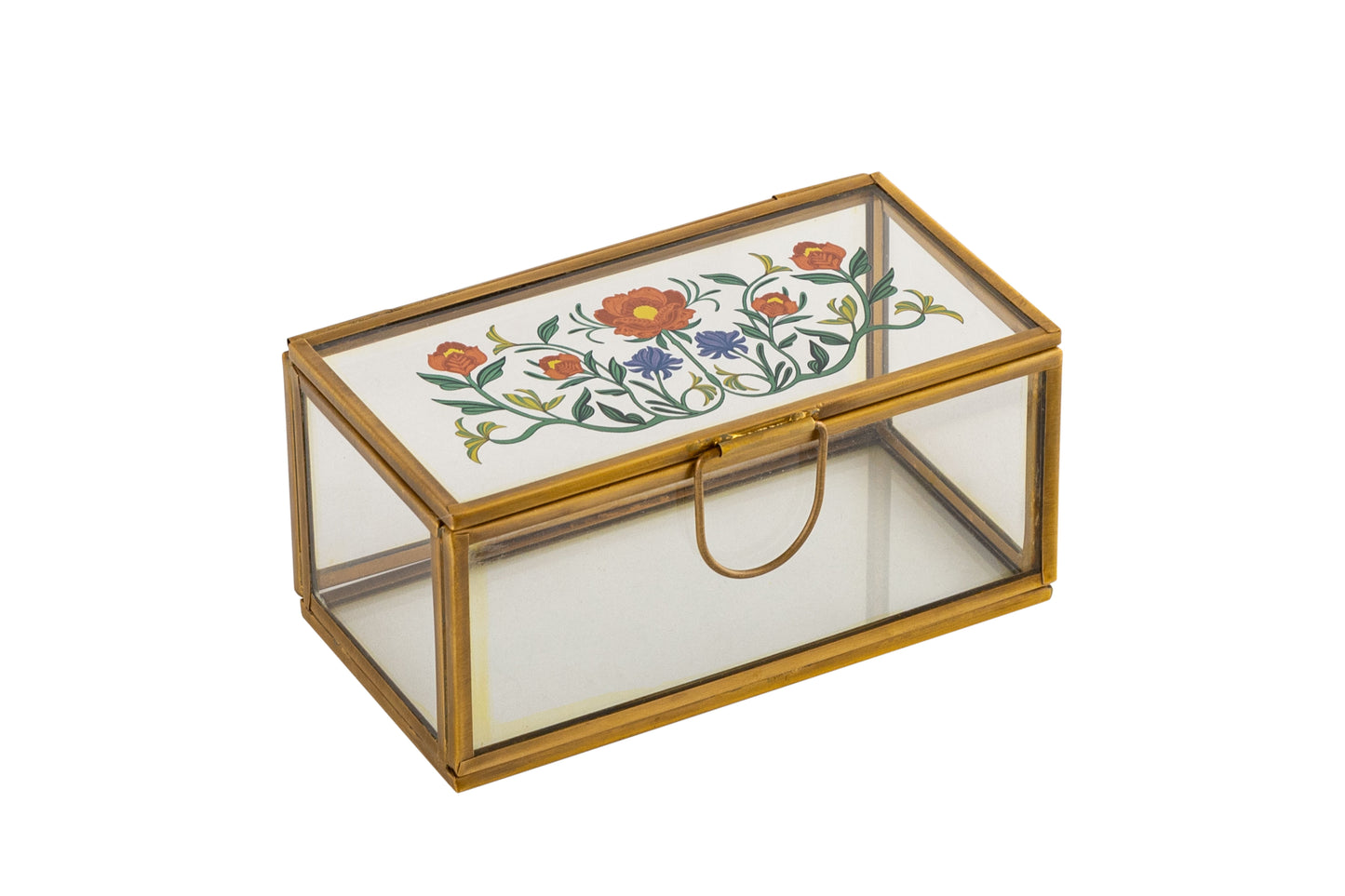 Zewar Floral Brass Decorative Box