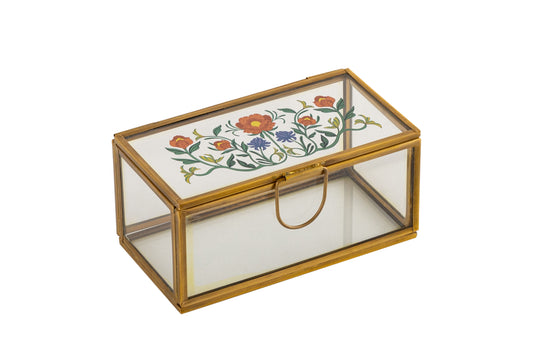 Zewar Floral Brass Decorative Box