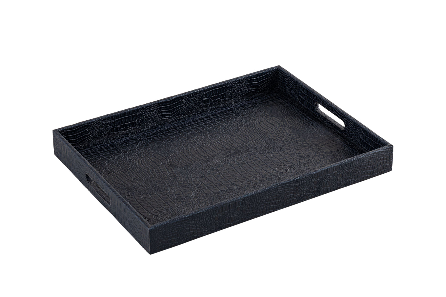 Ambar Luxurious Vegan Leather Serving Tray| Navy Large