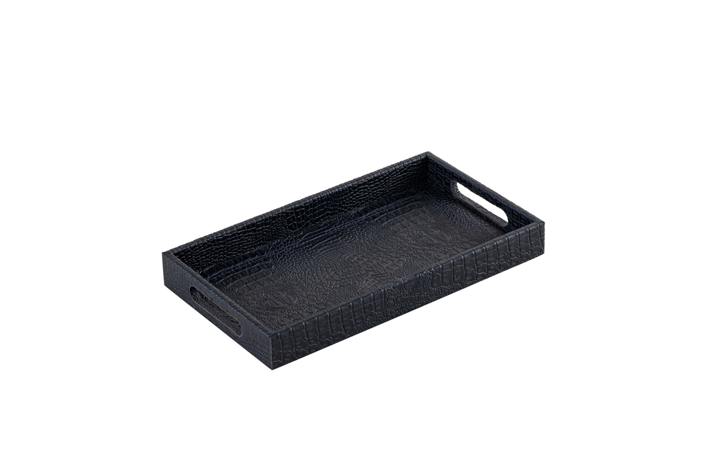 Ambar Luxurious Vegan Leather Serving Tray| Navy Small
