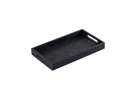 Ambar Luxurious Vegan Leather Serving Tray| Navy Small