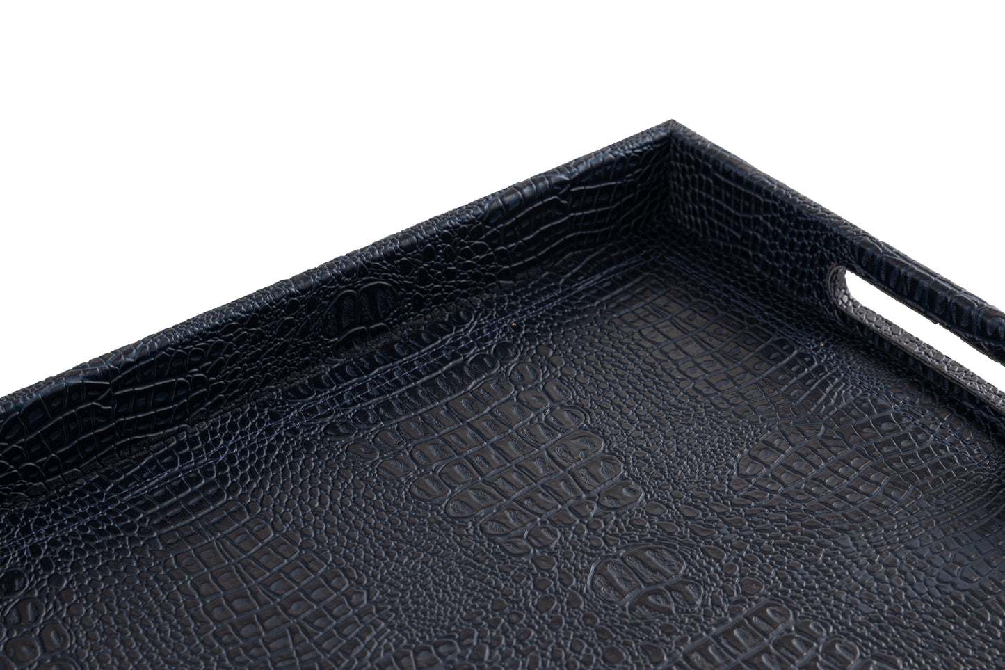 Ambar Luxurious Vegan Leather Serving Tray| Navy Small