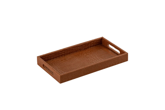 Ambar Luxurious Vegan Leather Serving Tray| Tan Small