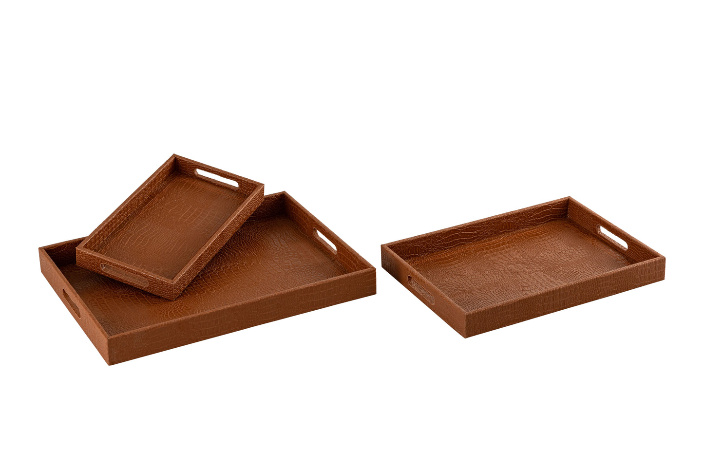 Ambar Luxurious Vegan Leather Serving Tray| Tan Medium