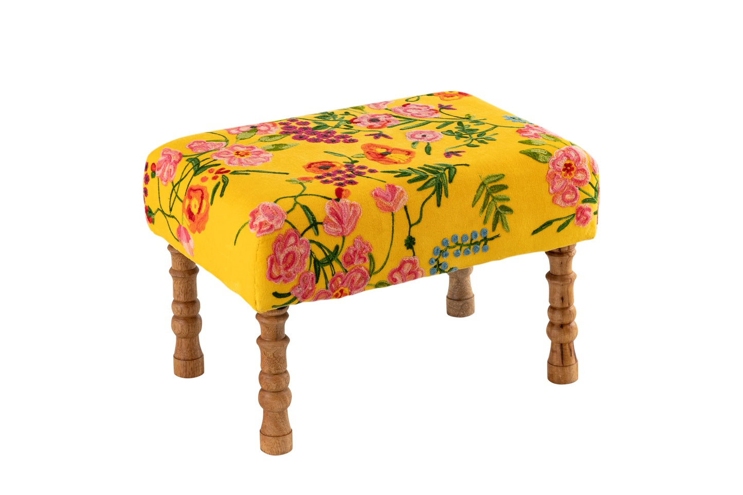 Devan Yellow Ottoman Stool