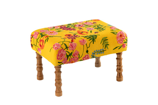 Devan Yellow Ottoman Stool